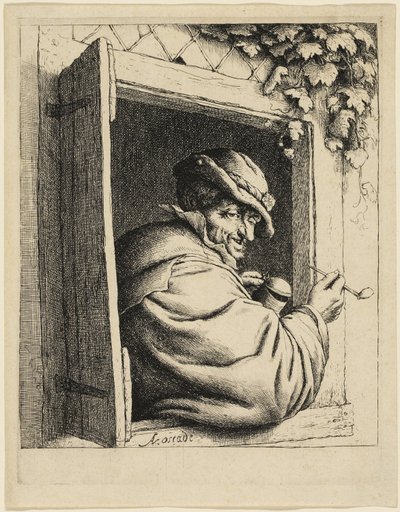 Der Raucher am Fenster von Adriaen van Ostade