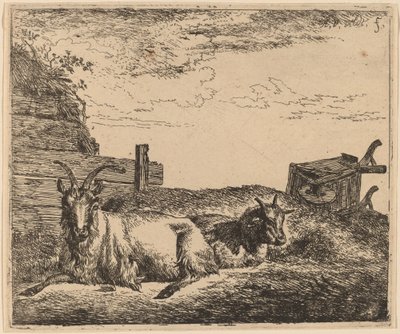 Liegende Ziegen von Adriaen van de Velde