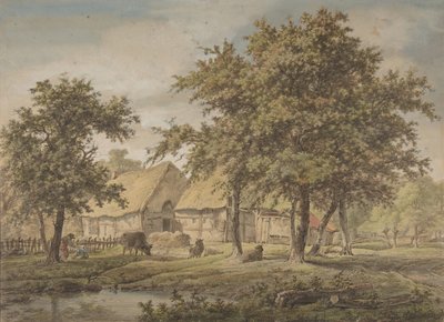 Landschaft mit Bauernhaus, 1757-1837 von Adrianus de Visser
