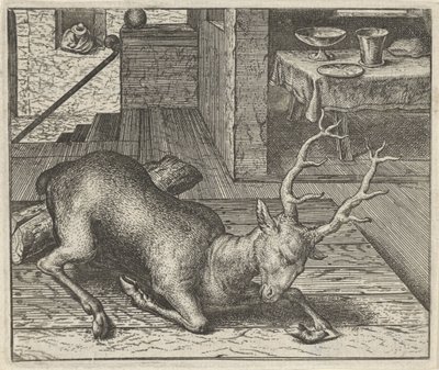 Fabel vom betrunkenen Hirsch von Egidius  Sadeler (II)