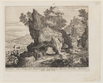 Felsige Landschaft mit St. Hieronymus von Aegidius Sadeler II