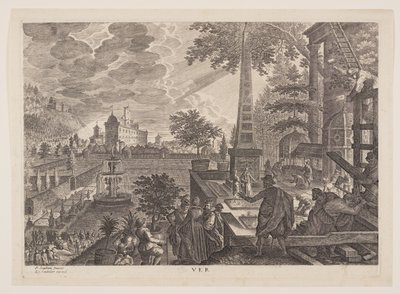Frühling, aus Die vier Jahreszeiten von Aegidius Sadeler II