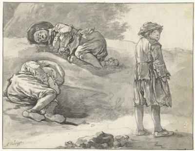 Drei Studien eines kleinen Hirten von Aelbert Cuyp