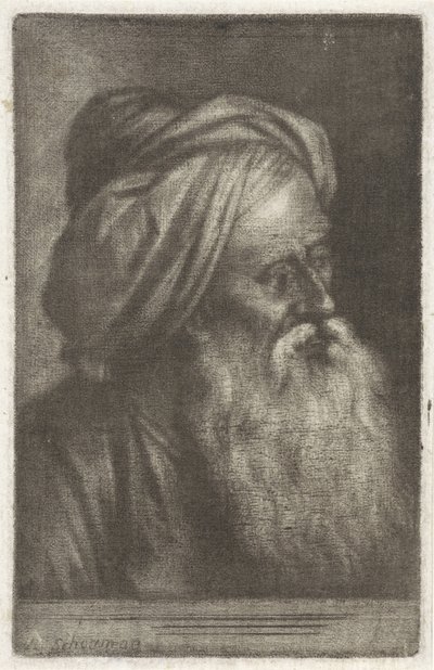 Büste eines Mannes mit Turban von Aert Schouman