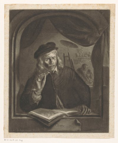 Selbstporträt von Gerard Dou von Aert Schouman