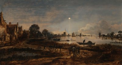 Flussansicht bei Mondlicht, ca. 1640-50 von Aert van der Neer