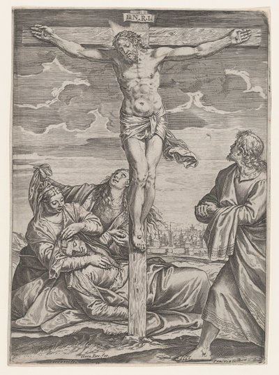 Die Kreuzigung, 1582 von Agostino Carracci