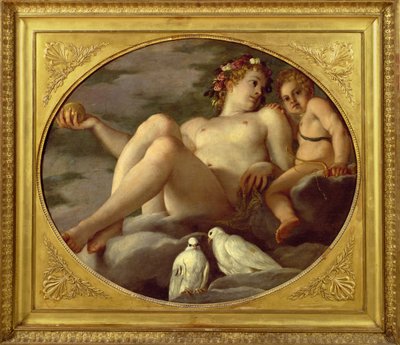Venus und Amor, ca. 1580-1600 von Agostino Carracci