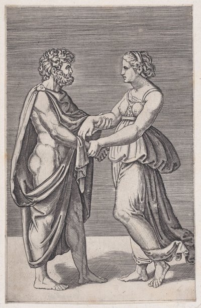 Mann und Frau Hand in Hand von Agostino Veneziano