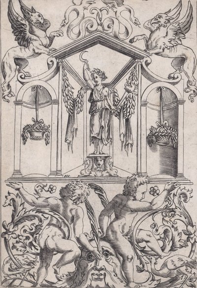 Ornamentales Panel von Agostino Veneziano