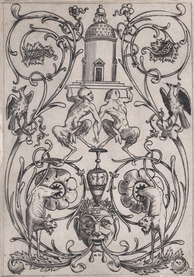 Ornamenttafel, ca. 1514-1536 von Agostino Veneziano