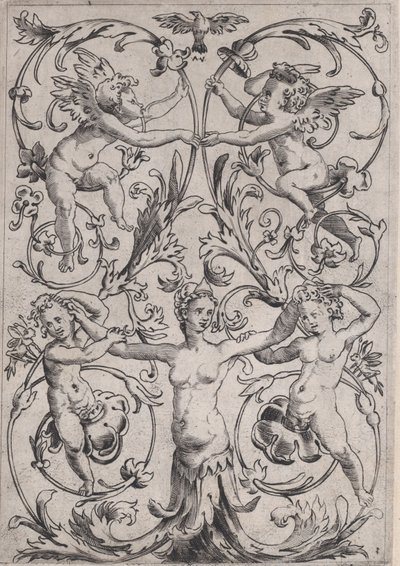 Ornamentales Panel, ca. 1514-1536 von Agostino Veneziano