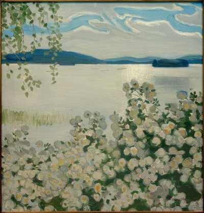 Weiße Rosen von Akseli Valdemar Gallen Kallela