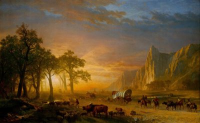 Emigranten überqueren die Ebenen von Albert Bierstadt
