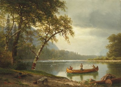 Lachsangeln am Caspapediac River von Albert Bierstadt