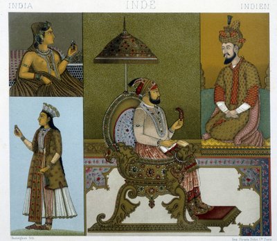 Mongolische Kostüme, Gravur von Racinet von Albert Charles August Racinet