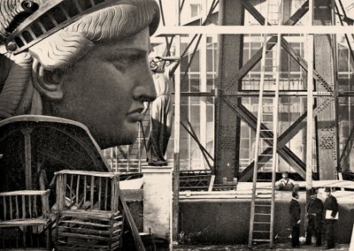 Zusammenbau der Freiheitsstatue, Paris von Albert Fernique