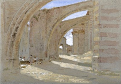 Fliegende Strebepfeiler in Assisi von Albert Goodwin