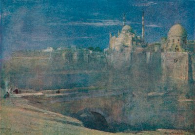 Mondlicht auf der Zitadelle, Kairo, um 1890 von Albert Goodwin