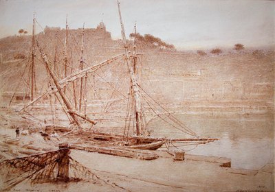 Hafen von Soller, Mallorca, ruhig von Albert Goodwin