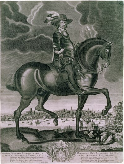 Reiterporträt von Oliver Cromwell, um 1655 von Albert Haelwegh