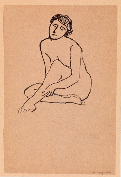 Frau - Nackt sitzend von Albert Marquet