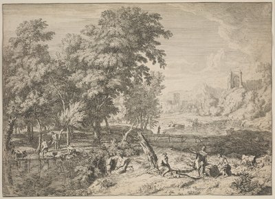 Landschaft mit Badenden von Albert Meyering