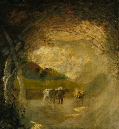 Landschaft mit Bäumen und Vieh von Albert Pinkham Ryder