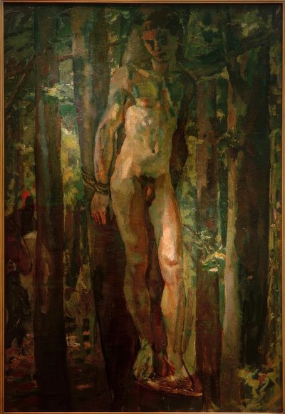 Gefesselter Sebastian im Walde von Albert Weisgerber