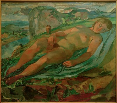 Liegende in einer Berglandschaft (ehemals Mutter Erde) von Albert Weisgerber