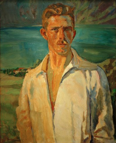 Selbstbildnis am Attersee von Albert Weisgerber