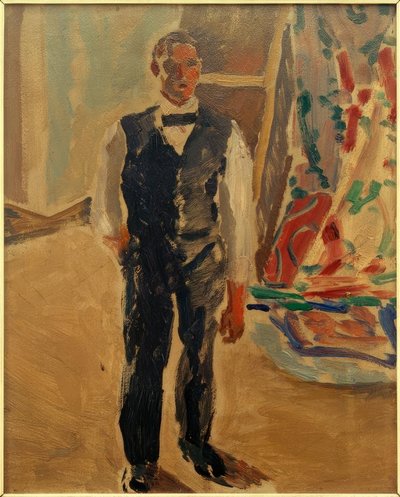 Selbstbildnis in Hemdsärmeln von Albert Weisgerber