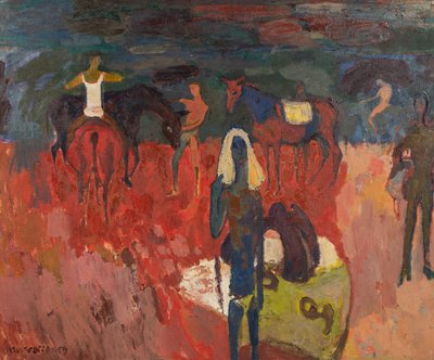 Reiter am Strand von Alberto Morrocco