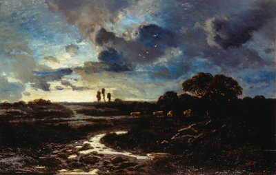 Weide in der französischen Landschaft von Alberto Pasini