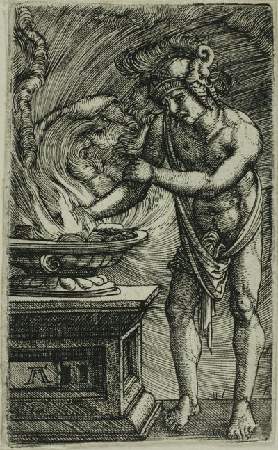 Mucius Scaevola verbrennt seine Hand von Albrecht Altdorfer