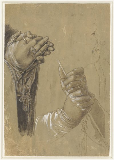 Hände und ein Profilkopf von Albrecht Dürer (possibly)