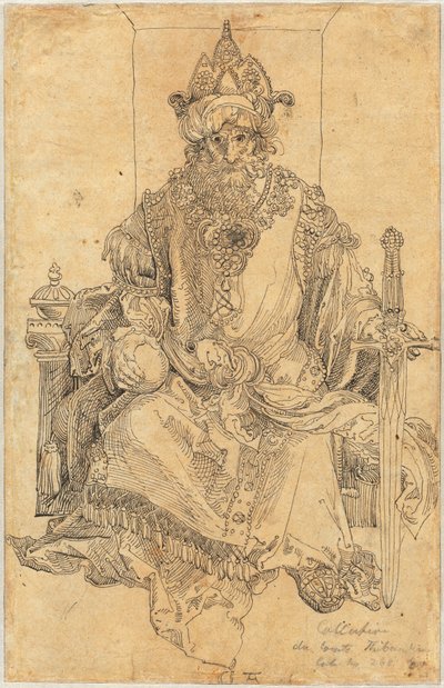Ein orientalischer Herrscher auf seinem Thron von Albrecht Dürer