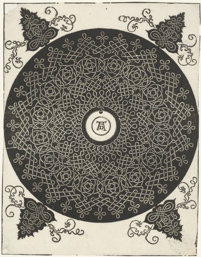 Stickmuster mit rundem Schild von Albrecht Dürer