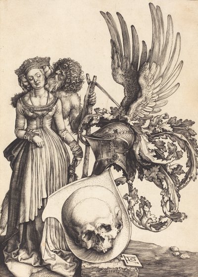 Wappen mit einem Schädel, 1503 von Albrecht Dürer