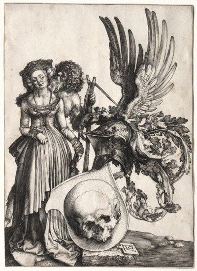 Wappen mit einem Schädel, 1503 von Albrecht Dürer