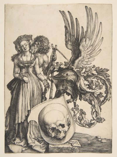 Wappen mit einem Schädel, 1503 von Albrecht Dürer