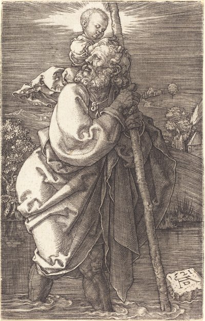 Heiliger Christophorus nach links gewandt von Albrecht Dürer