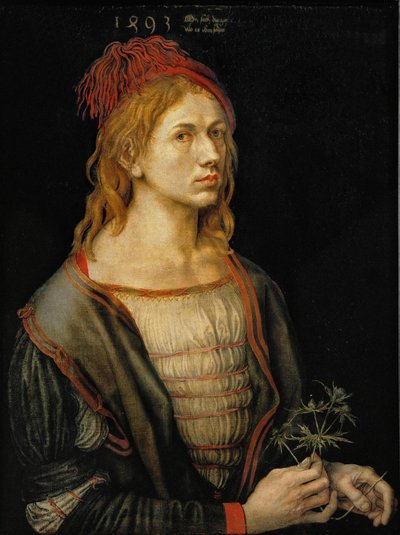 Selbstporträt mit Distel von Albrecht Dürer