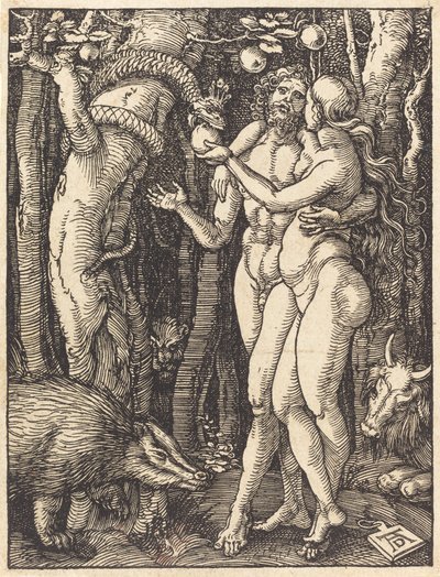 Der Sündenfall, wahrscheinlich ca. 1509-1510 von Albrecht Dürer