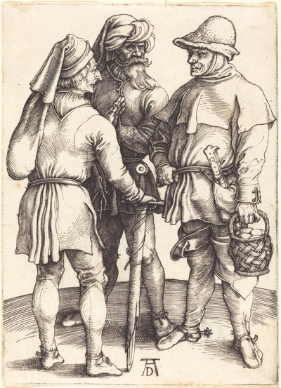 Drei Bauern im Gespräch von Albrecht Dürer