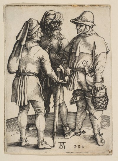 Drei Bauern im Gespräch, ca. 1497 von Albrecht Dürer