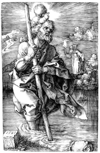 Heiliger Christophorus nach rechts blickend von Albrecht Dürer