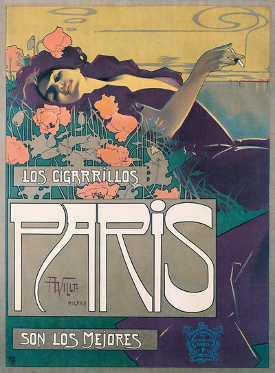 Cigarrillos Paris Poster von Aleardo Villa von Aleardo Villa