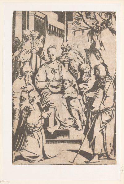 Maria mit Kind umgeben von Heiligen von Alessandro Gandini