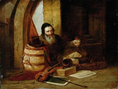 Ein jüdischer Geiger in Ruhe, 1871 von Alexander Antonovich Rizzoni